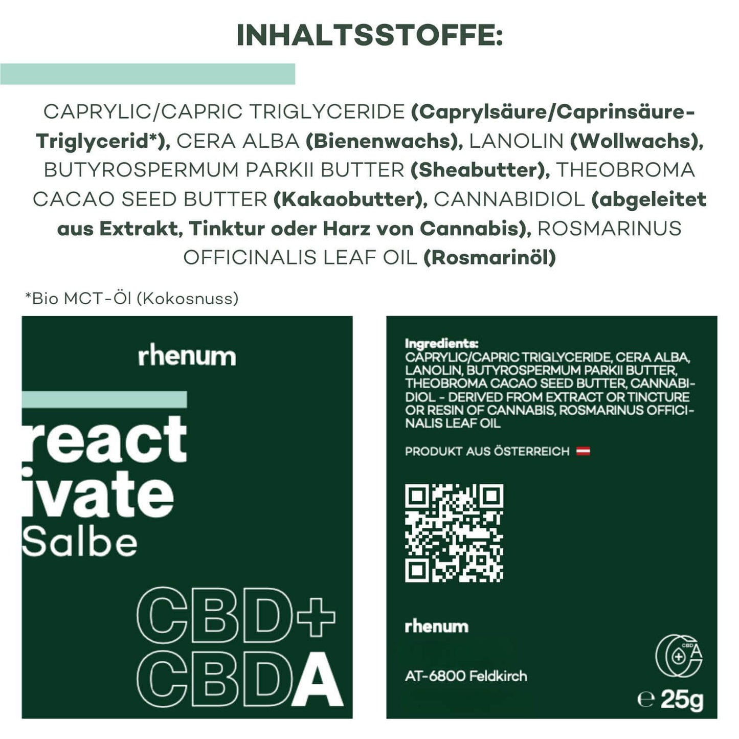 REACTIVATE Salbe mit CBDA + CBD